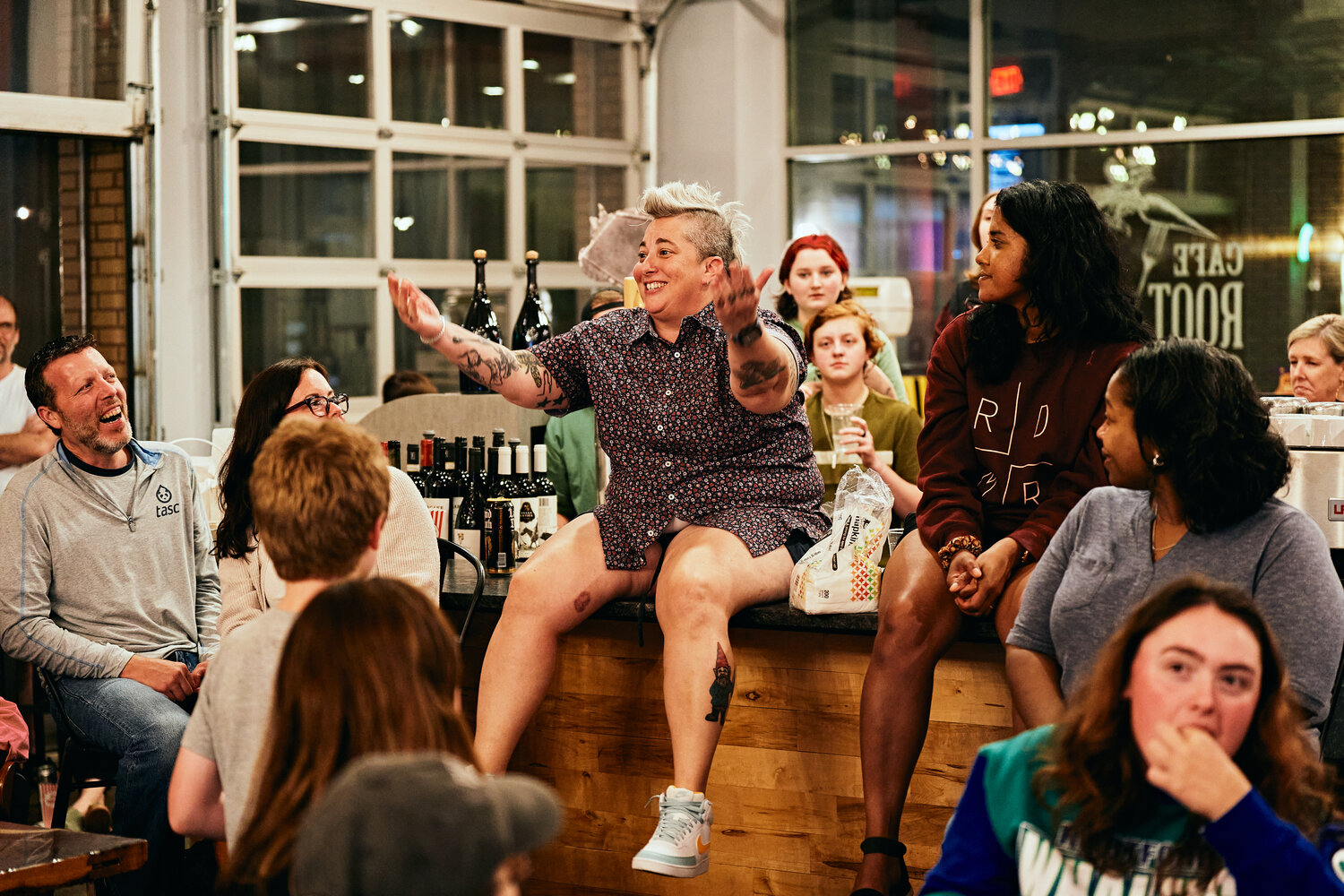Pittsboro Chef Sera Cuni, co-owner of Cafe Root Cellar, recently won Food Network's 'Supermarket Stakeout.' She celebrated the victory with 50 Chathamites with a watch party at her restaurant.